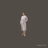 Silver-gray pure cotton milk silk women's bathrobe and bathrobe skirt style large-sized pajamas details Picture